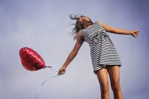 Woman jumping for joy